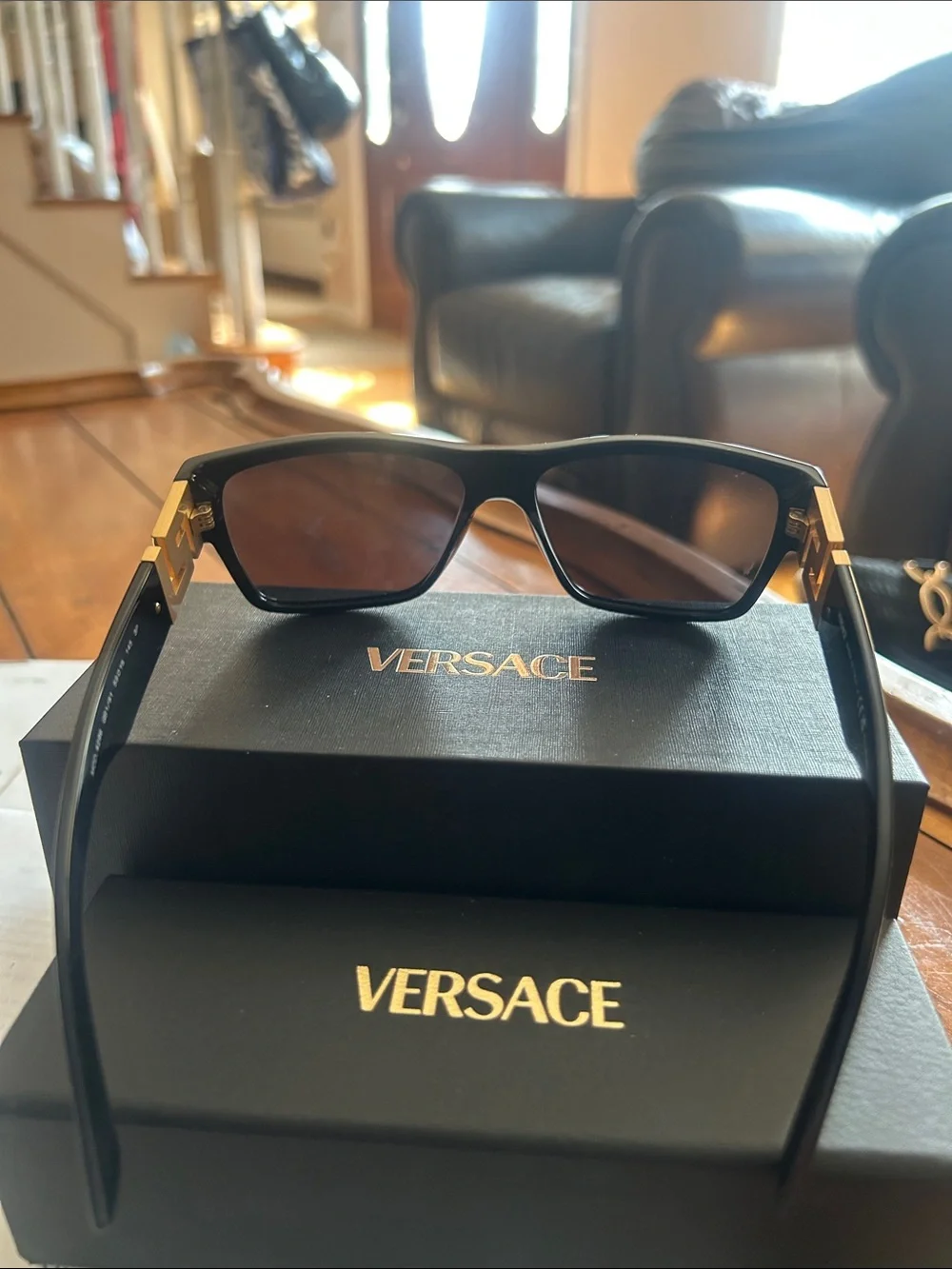 Versace Women’s Black Sunglasses with Dark Gradient Lenses